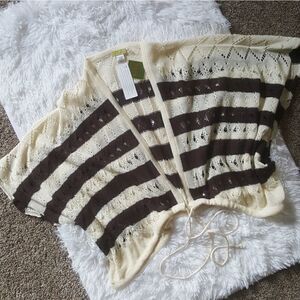 Echo Striped Open-Knit Cardigan ~ 100% Cotton
